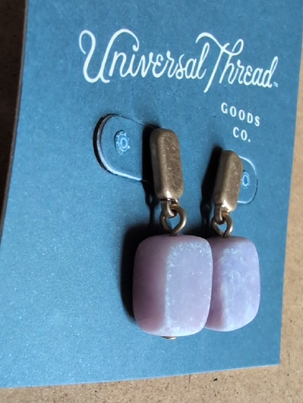 Universal Thread Lavender Rectangular Drop Earrings - Picture 2 of 5